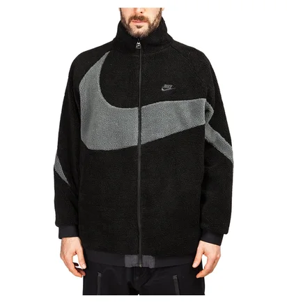 Nike NSW Reversible Swoosh Fullzip Jacket (Schwarz / Grau)