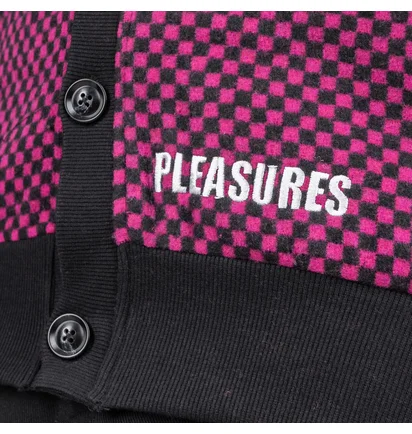 Pleasures Alliance Checkered Cardigan (Lila / Schwarz)
