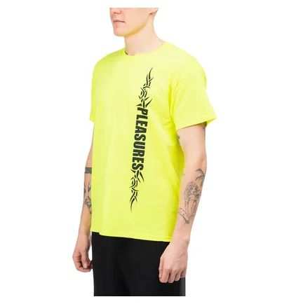 Pleasures Razor Logo T-Shirt (Neon Gelb)
