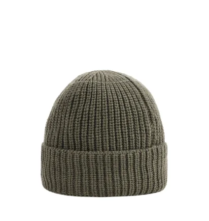 Stone Island Ribbed Beanie (Oliv)