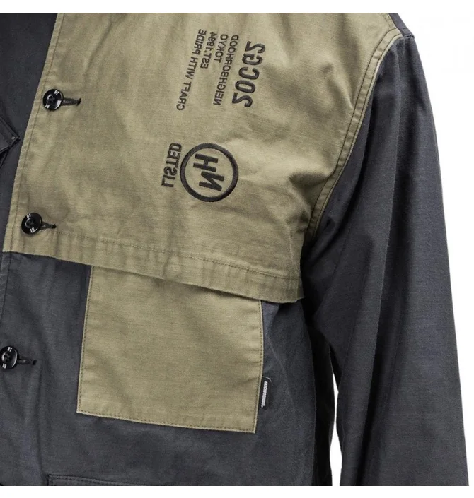 Neighborhood Combat LS Shirt (Schwarz / Oliv) 202SINH-SHM01