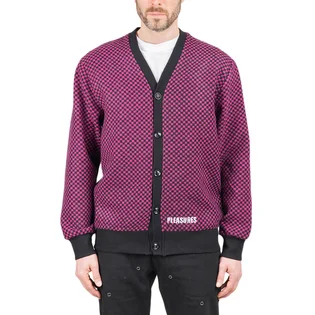 Pleasures Alliance Checkered Cardigan (Lila / Schwarz)