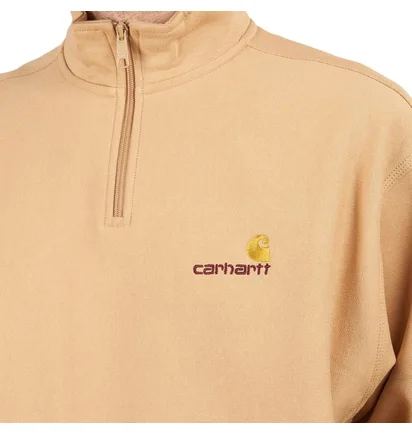 Carhartt WIP Half Zip American Script Sweat (Braun)
