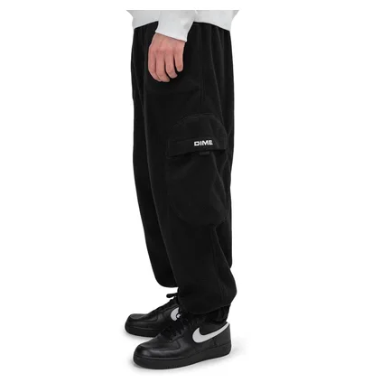 Dime Fleece Round Cargo Pants (Schwarz)