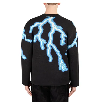Pleasures Volt Jacquard Cardigan (Schwarz / Blau)