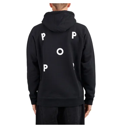 Pop Trading Company Logo Hooded Sweat (Schwarz / Weiss)