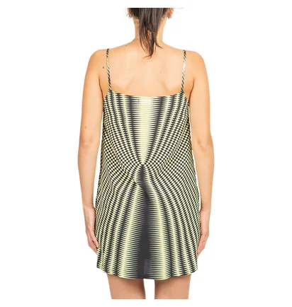 Stüssy WMNS Psychedelic Checker Mini Dress (Schwarz/Gelb)