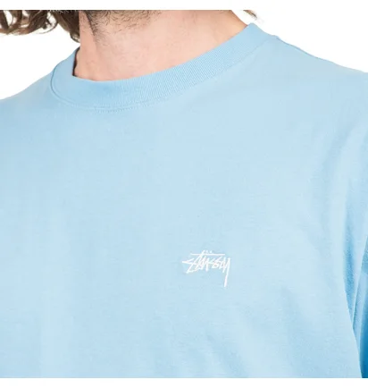 Stüssy Stock Logo Crew T-Shirt (Blau)