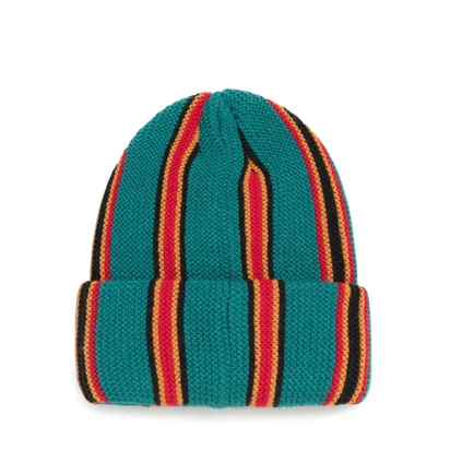 Stüssy Vertical Stripe Cuff Beanie (Türkis)