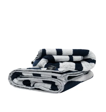 by Parra Waves Of The Navy Bath Towel (Navy / Weiß)