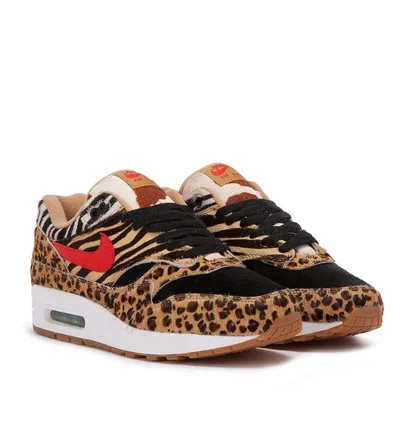 atmos x Nike Air Max 1 DLX “Animal Pack 2.0” (Weiß / Rot / Bison / Grün)