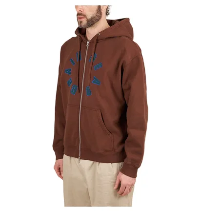Brain Dead Collegiate Zip Up Hoodie (Braun)