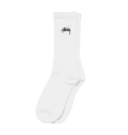 Stüssy Small Stock Crew Socks (Weiß)