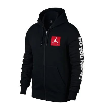 Nike Air Jordan 3 Flight Fleece Full-Zip Hoodie (Schwarz / Rot / Weiß)