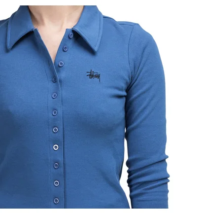 Stüssy WMNS Maya Button Down Longsleeve (Blau)