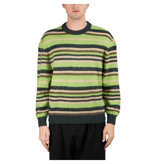 Metalwood Striped Mohair Knit Sweater (Multi)