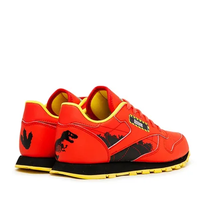 Reebok x Jurassic Park CL Leather (Rot / Gelb)