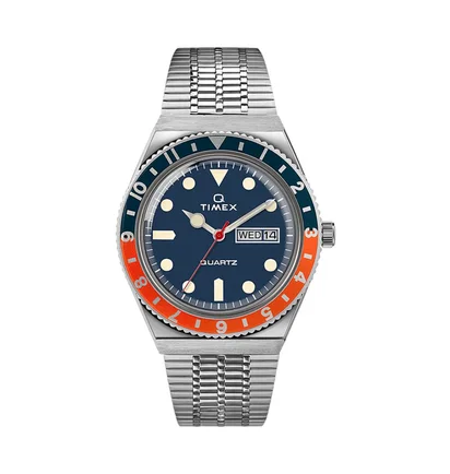 Timex Archive Q Diver Reissue 38mm (Silber / Blau / Orange)