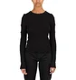 032c Unbutton Longsleeve Knit Top (Schwarz)