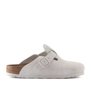 Birkenstock Boston Soft Footbed Suede Leather (Hellgrau)