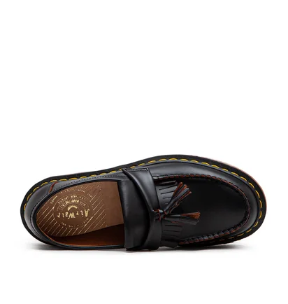 Dr. Martens Adrian Vintage Made in England Quilon Tassel Loafer (Schwarz)