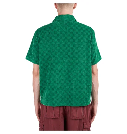 Brain Dead Knit Check Half Zip Shirt (Grün)