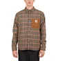 Carhartt WIP L/S Asher Shirt Check Leather (Braun / Orange)