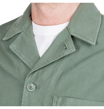 Norse Projects x Geoff McFetridge Mads Backsatin Shirt (Grüngrau)