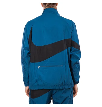 Nike NSW Swoosh Woven Halfzip Jacket (Blau / Schwarz)