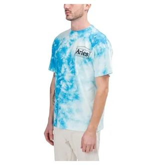 Aries Temple Tie Dye T-Shirt (Blau / Weiß)