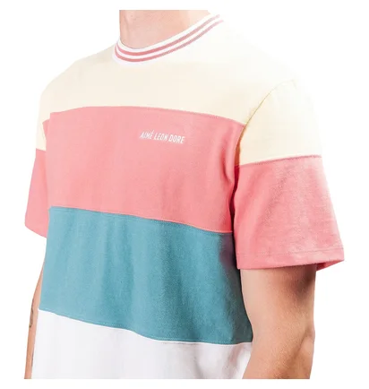 Aimé Leon Dore Striped Ribbed Collar Tee (Creme)