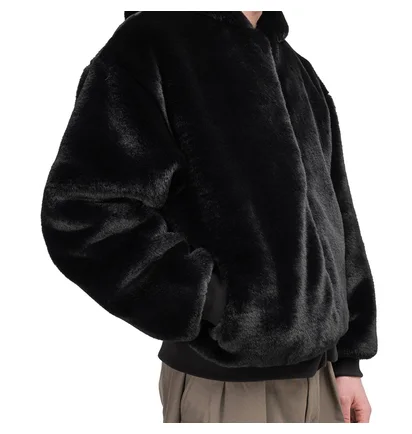 FR2 Fake Rabbit Fur Jacket (Schwarz)