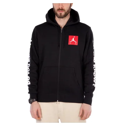 Nike Air Jordan 3 Flight Fleece Full-Zip Hoodie (Schwarz / Rot / Weiß)