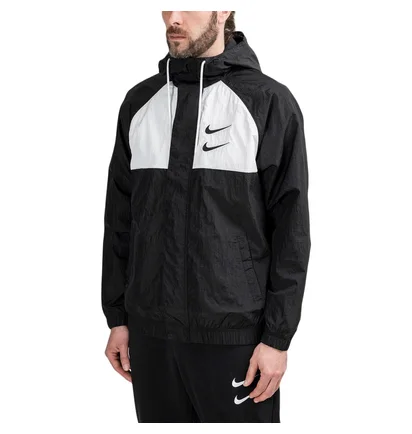 Nike Swoosh HD Woven Jacket (Schwarz / Weiß)