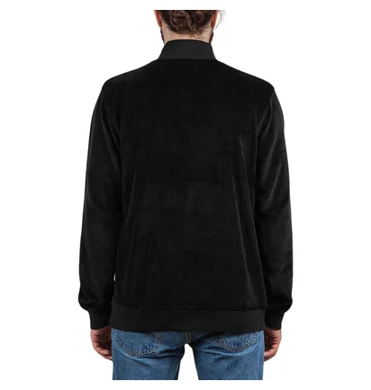 Stüssy Velours LS Zip Mock (Schwarz)