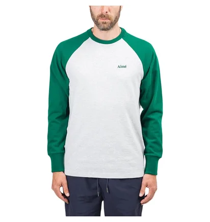 Aimé Leon Dore Baseball Longsleeve (Grau / Grün)