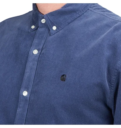 Carhartt WIP L/S Madison Fine Cord Shirt (Blau)