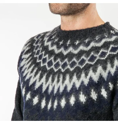 Norse Projects Birnir Fairisle (Grau Meliert)