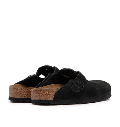Birkenstock Boston Soft Footbed Suede Leather (Schwarz)