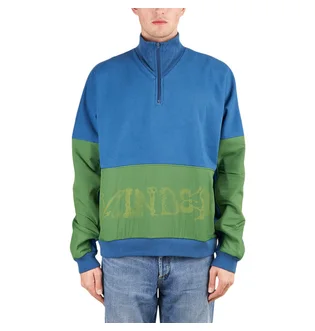 Brain Dead Sinister Screw Overlay Half Zip Fleece (Blau / Grün)
