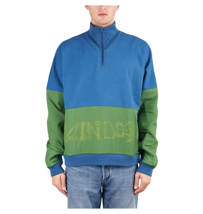Brain Dead Sinister Screw Overlay Half Zip Fleece (Blau / Grün)