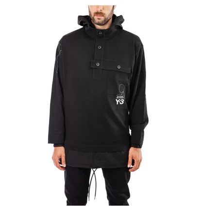 Y-3 Sashiko Layered Hoodie (Schwarz)