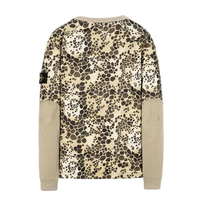 Stone Island Alligator Camo Sweat Shirt (Beige)