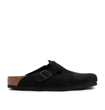 Birkenstock Boston Soft Footbed Suede Leather (Schwarz)