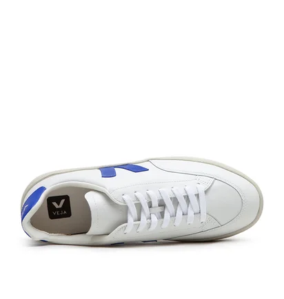 Veja V-12 Leather (Weiß / Blau)