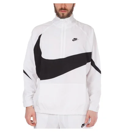 Nike NSW Swoosh Woven Halfzip Jacket (Weiß / Schwarz)