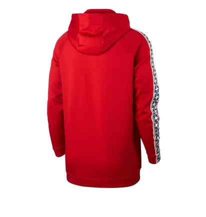 Nike NSW Taped Half Zip Hooded Poly (Rot / Weiß)