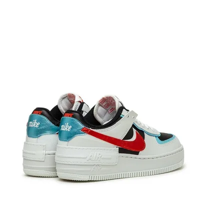 Nike WMNS Air Force 1 Shadow (Weiß / Türkis / Rot)