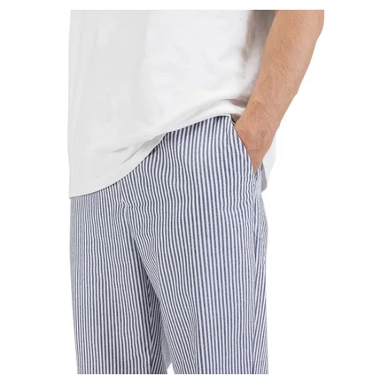 Chrystie NYC Stripe Seersucker Pants (Navy / Weiß)