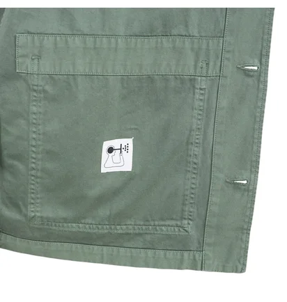 Norse Projects x Geoff McFetridge Mads Backsatin Shirt (Grüngrau)